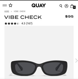 Quay Australia Vibe Check Women's Black Sunglasses with Dark Lenses